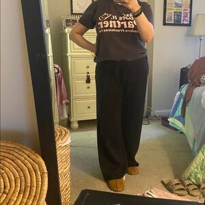 Uniqlo Black elastic waist lounge pants